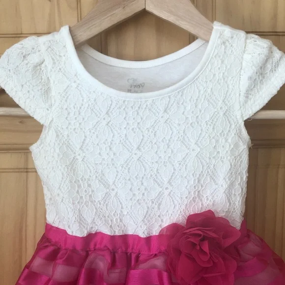 Children’s Place eyelet & mesh dress 18-24 mo. - Picture 2 of 7
